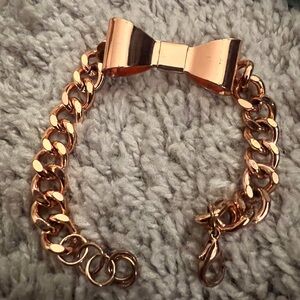 Rose Gold Bow Chain Bracelet